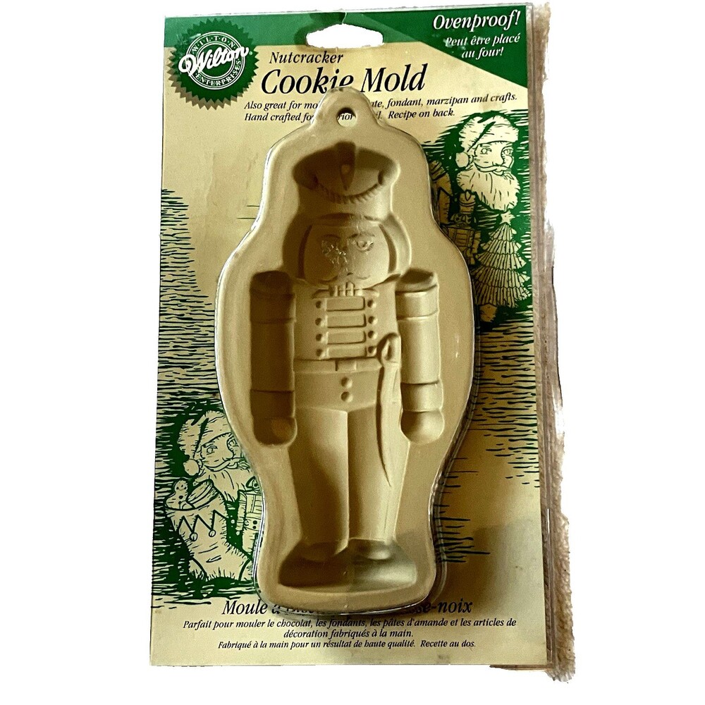 Wilton Christmas Cookie Mold Nutcracker NEW Ovenproof Stoneware 7 inch 2306